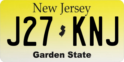 NJ license plate J27KNJ