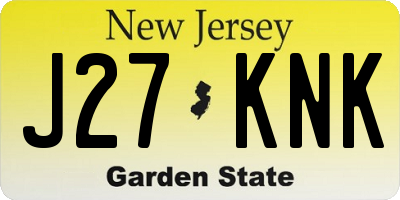 NJ license plate J27KNK