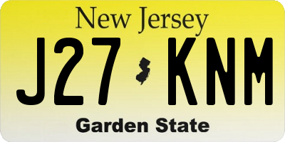 NJ license plate J27KNM