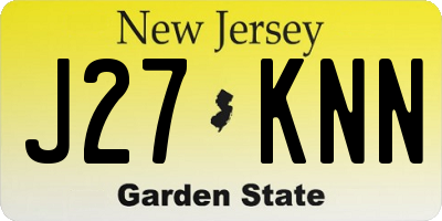 NJ license plate J27KNN