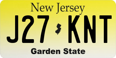 NJ license plate J27KNT