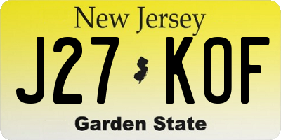 NJ license plate J27KOF