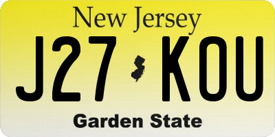NJ license plate J27KOU