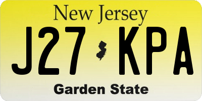 NJ license plate J27KPA