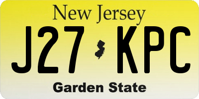NJ license plate J27KPC