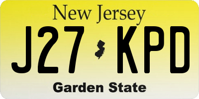 NJ license plate J27KPD