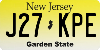NJ license plate J27KPE