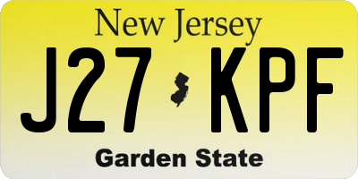 NJ license plate J27KPF