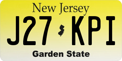 NJ license plate J27KPI