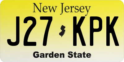 NJ license plate J27KPK