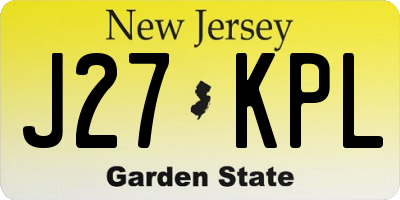 NJ license plate J27KPL
