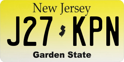 NJ license plate J27KPN