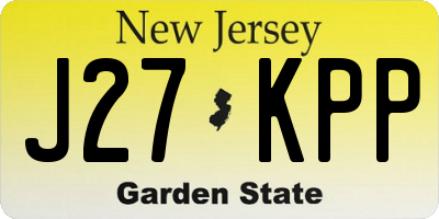 NJ license plate J27KPP