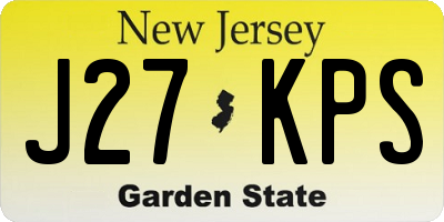 NJ license plate J27KPS