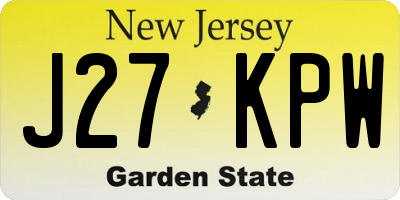 NJ license plate J27KPW