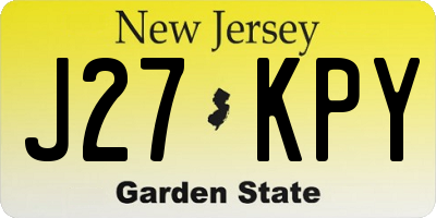 NJ license plate J27KPY