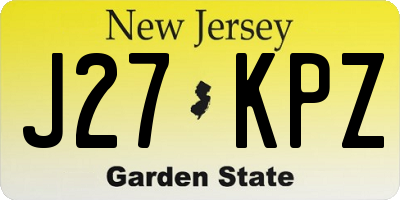 NJ license plate J27KPZ