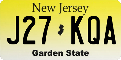 NJ license plate J27KQA