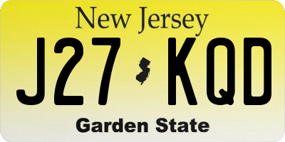 NJ license plate J27KQD