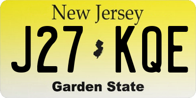 NJ license plate J27KQE