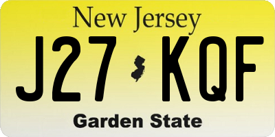 NJ license plate J27KQF