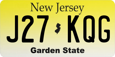 NJ license plate J27KQG