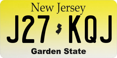 NJ license plate J27KQJ