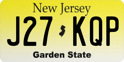 NJ license plate J27KQP