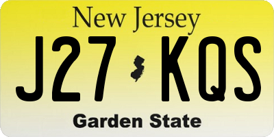 NJ license plate J27KQS