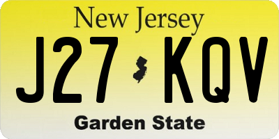 NJ license plate J27KQV