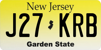 NJ license plate J27KRB