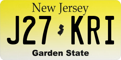 NJ license plate J27KRI