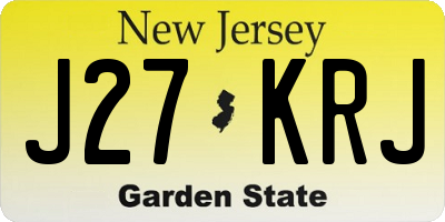 NJ license plate J27KRJ