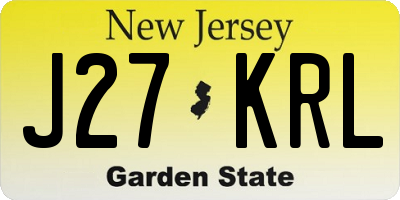 NJ license plate J27KRL