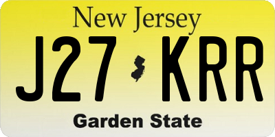 NJ license plate J27KRR