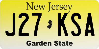 NJ license plate J27KSA