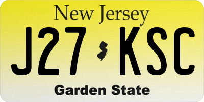 NJ license plate J27KSC