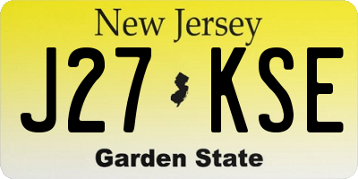 NJ license plate J27KSE