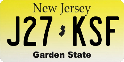 NJ license plate J27KSF