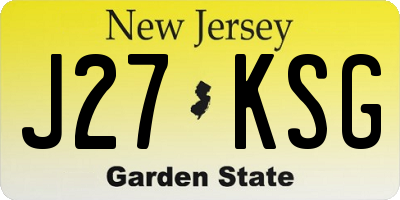 NJ license plate J27KSG