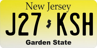 NJ license plate J27KSH