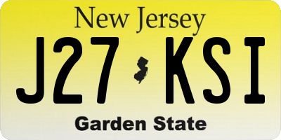 NJ license plate J27KSI
