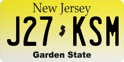 NJ license plate J27KSM