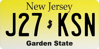 NJ license plate J27KSN