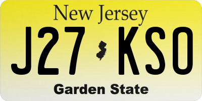 NJ license plate J27KSO
