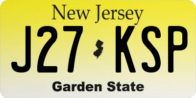NJ license plate J27KSP