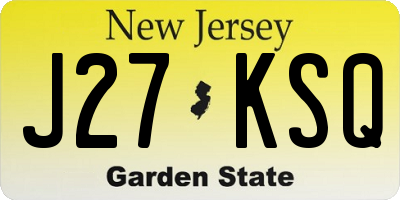 NJ license plate J27KSQ