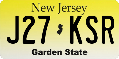 NJ license plate J27KSR