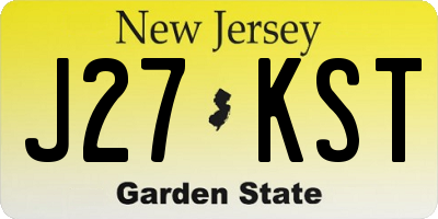 NJ license plate J27KST