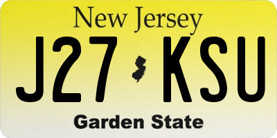 NJ license plate J27KSU